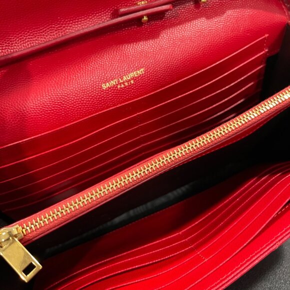 Yves Saint Laurent Portefeuille Envelope Leather Crossbody Bag/WOC (JB1084) - Picture 9 of 11